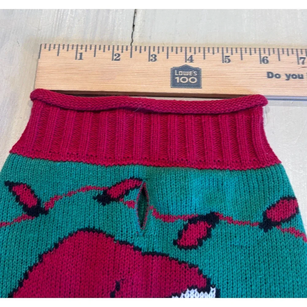 Ugly Christmas Sweater Pug Santa Cookies Light Up Pet Dog Sweater Green Red Med